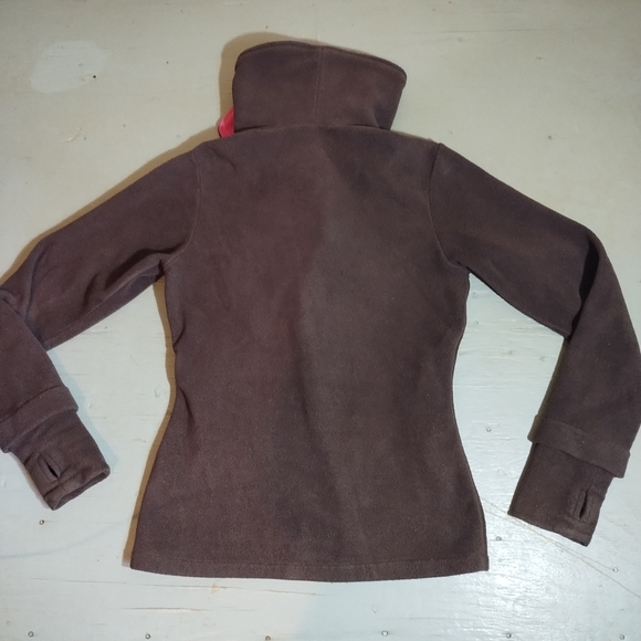 Bench Brown & Pink Zip Up Fleece Jacket Sweater Size Small - Picture 2 of 11